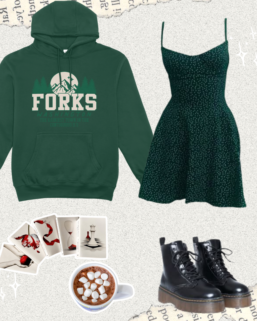 Polerón bordado FORKS CANGURO.